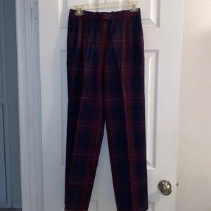 Vintage Women’s Alan Austin Beverly Hills Wool Plaid Pants Size 42